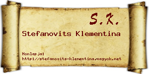 Stefanovits Klementina névjegykártya